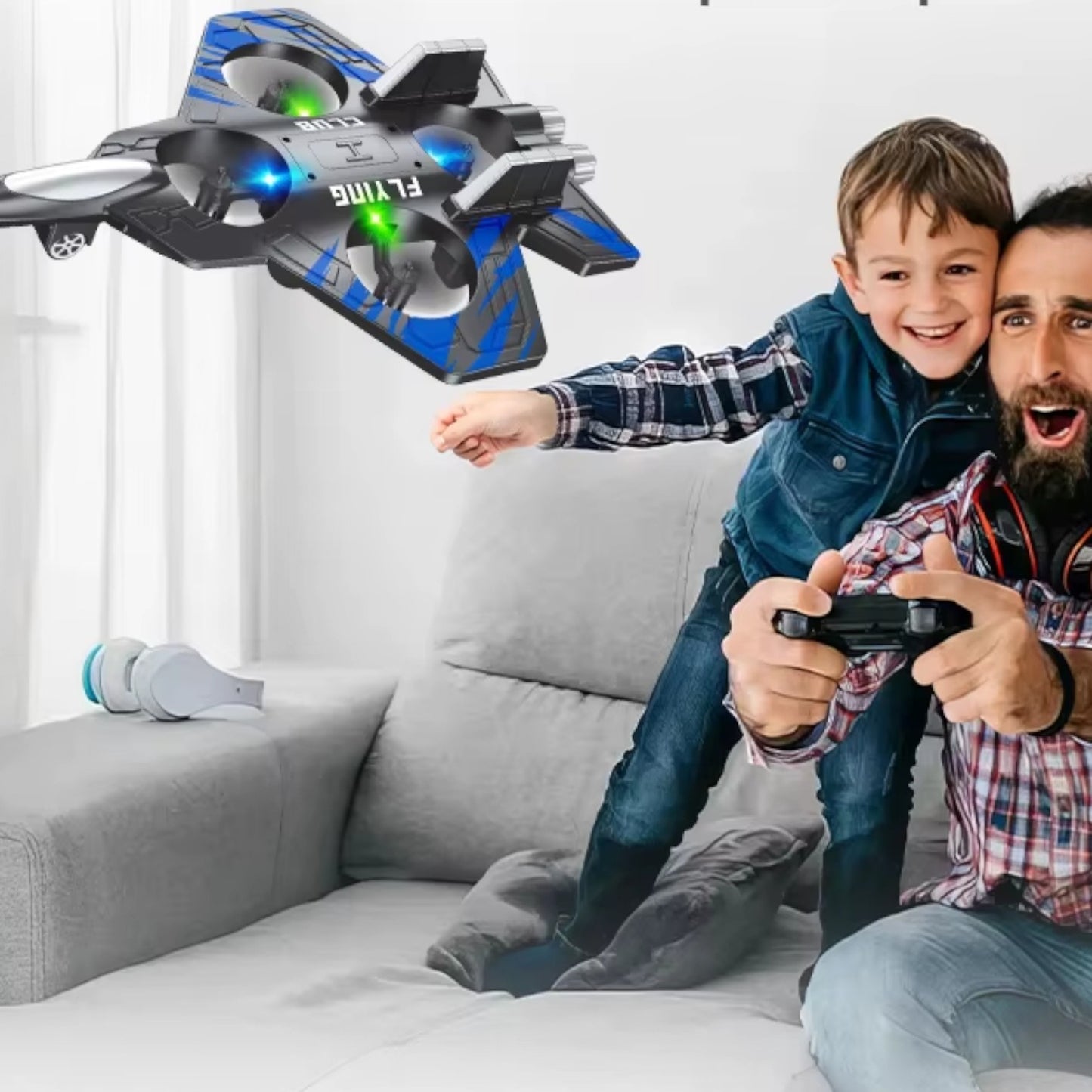 Avión Jet Drone Juguete Volador Control Remoto Recargable