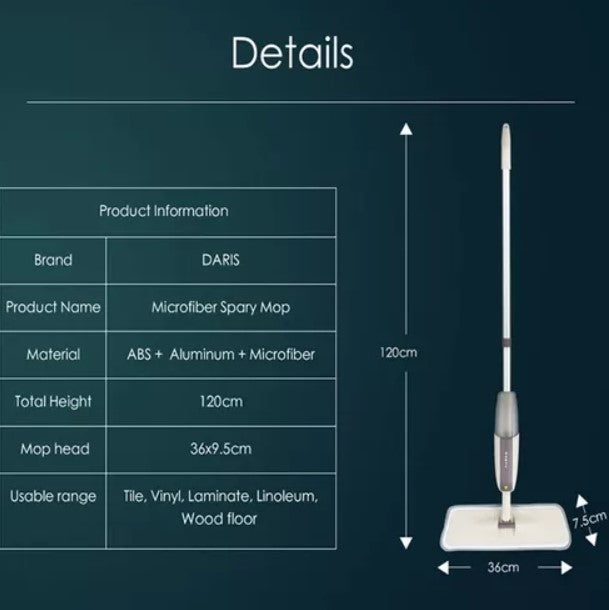 Mopa Microfibra Limpiador Trapeador Piso + Roceador Spray