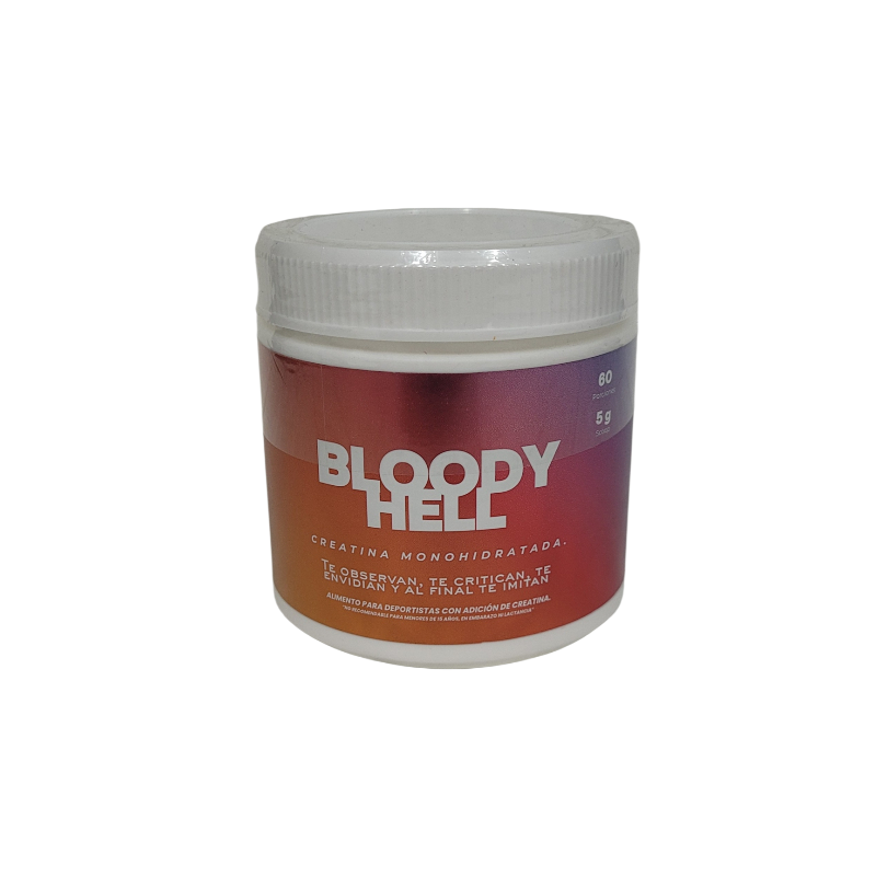 Creatina Monohidratada Bloody Hell 300 Gramos 60 Servicios
