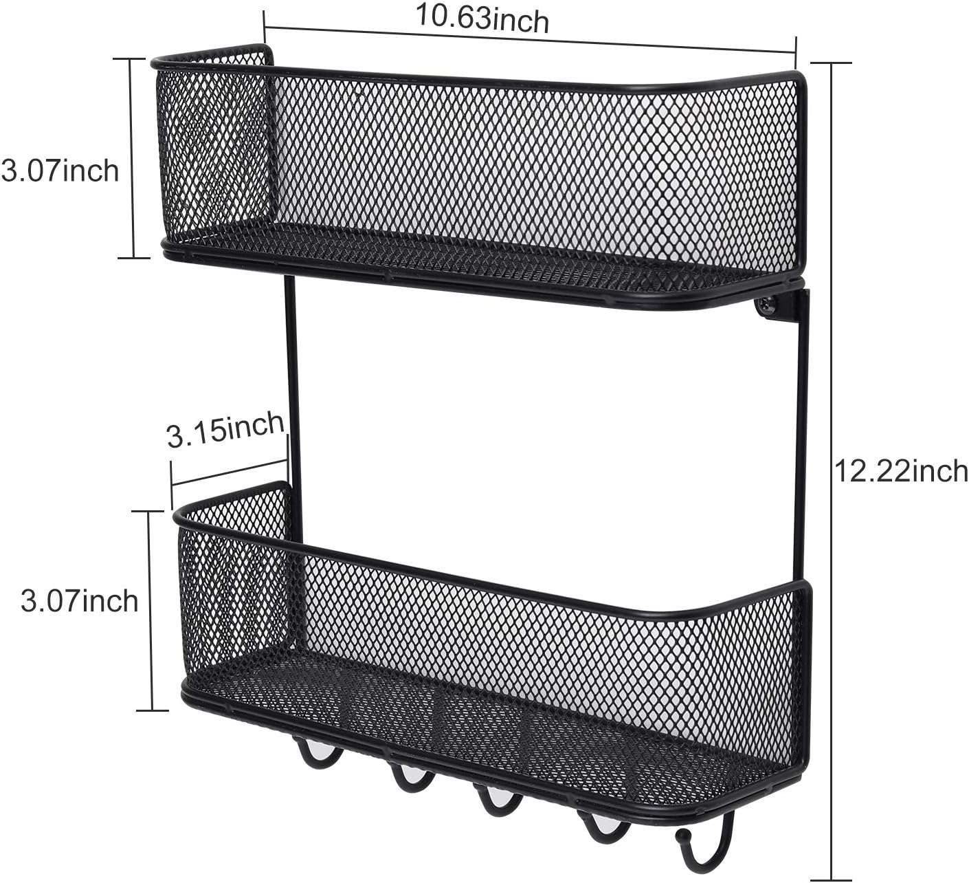 Cesta Organizador Estante Metal 2 Niveles Soporte Adhesivo