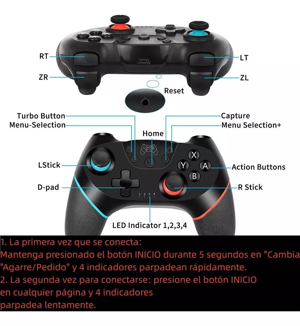 Control Inalámbrico Mando Gamepad Compatible Nintendo Switch