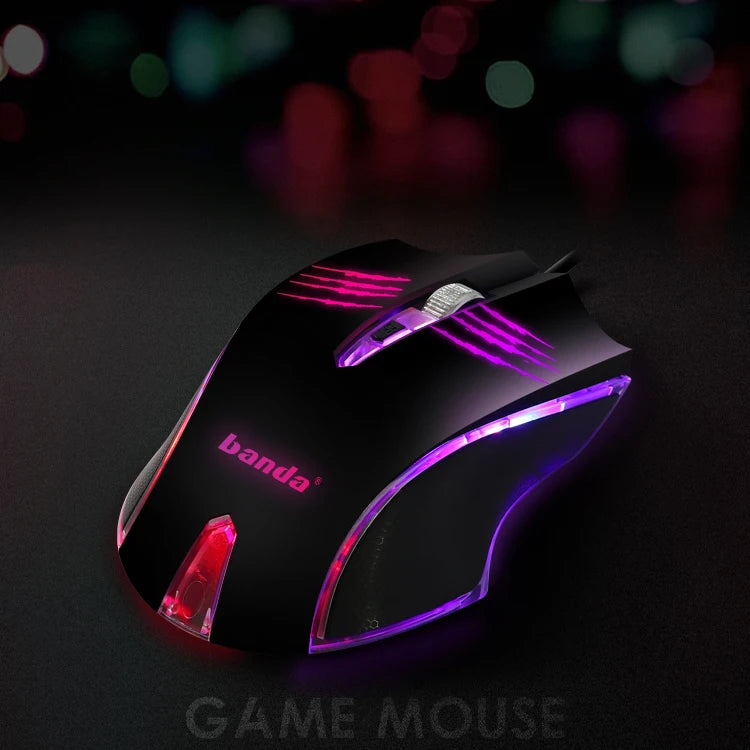 Mouse Gamer Banda Xierra P1 USB RGB 3600 DPI 6 Botones Negro