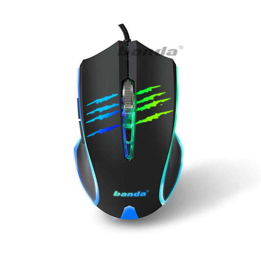 Mouse Gamer Banda Xierra P1 USB RGB 3600 DPI 6 Botones Negro