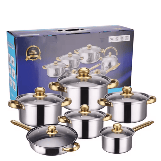 Juego Ollas Inoxidable Cocina Set 12 Piezas Antiadherente