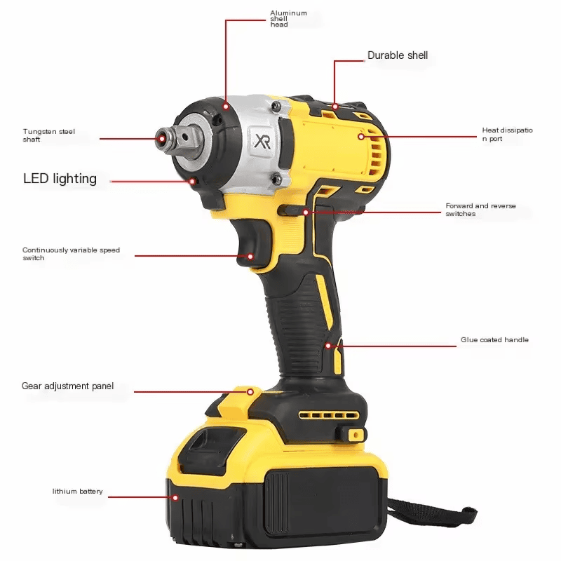 Llave Impacto Inalambrica Tasbel Set Herramientas Taller 98V