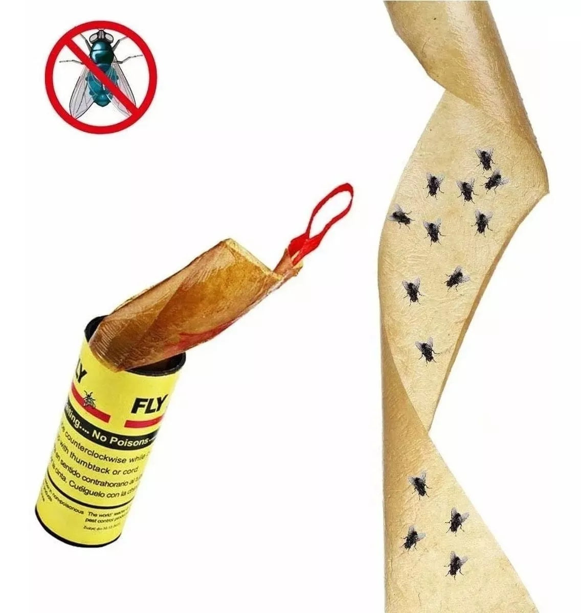 Pack 4 Cinta Atrapa Moscas Tubos Trampa Pegamento Insectos