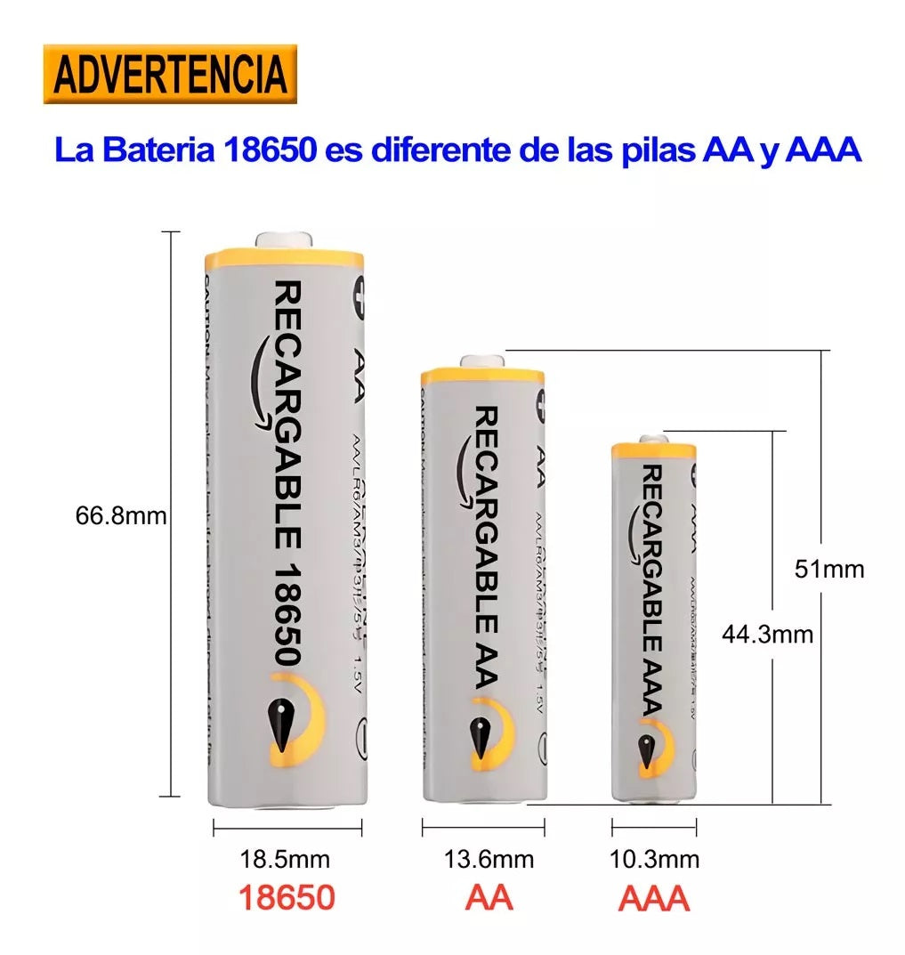 Pila Batería Recargable Litio 18650 Maxday 4000mah Linterna