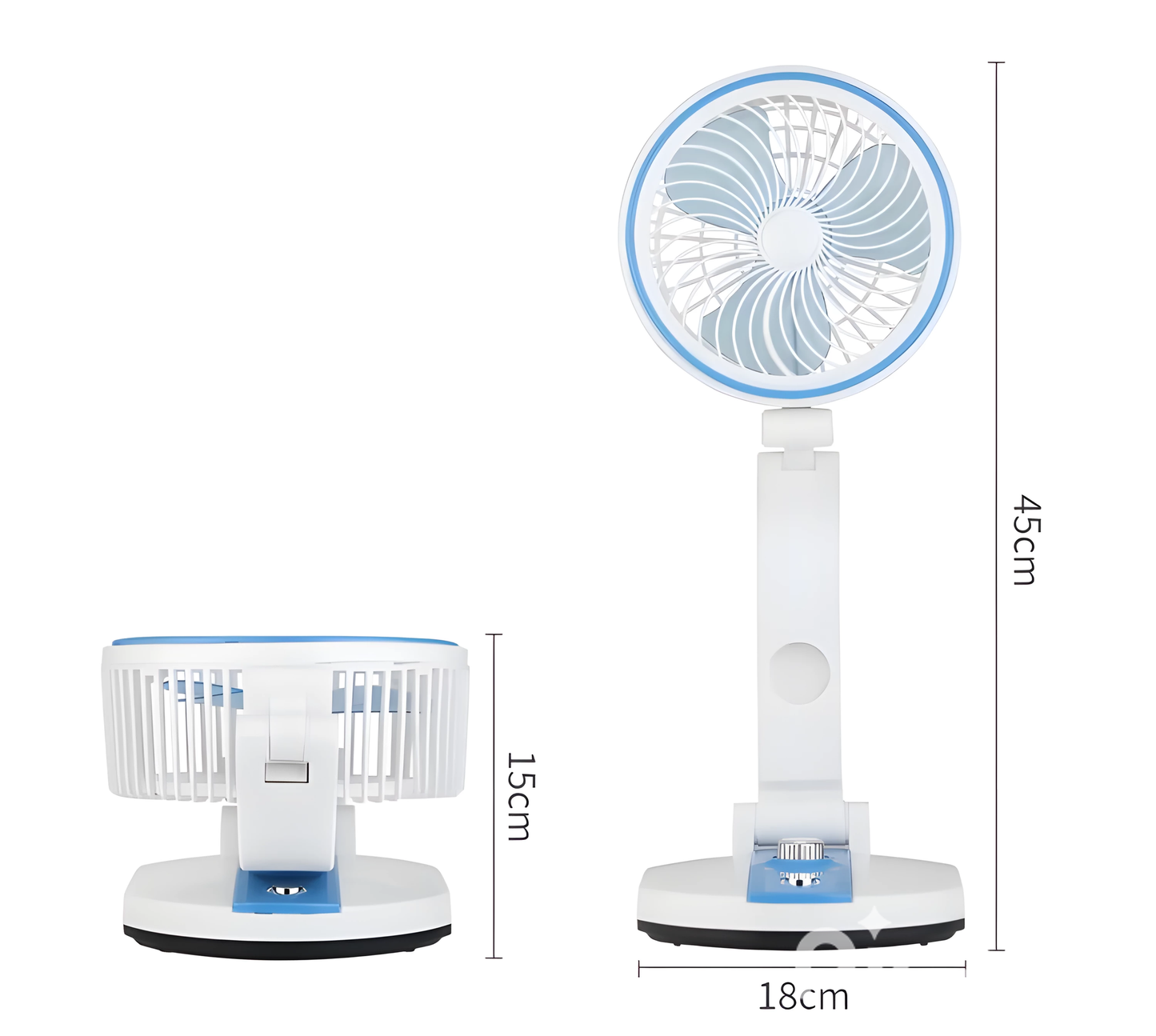 Ventilador Mini Plegable Portatil Recargable USB LED Viaje