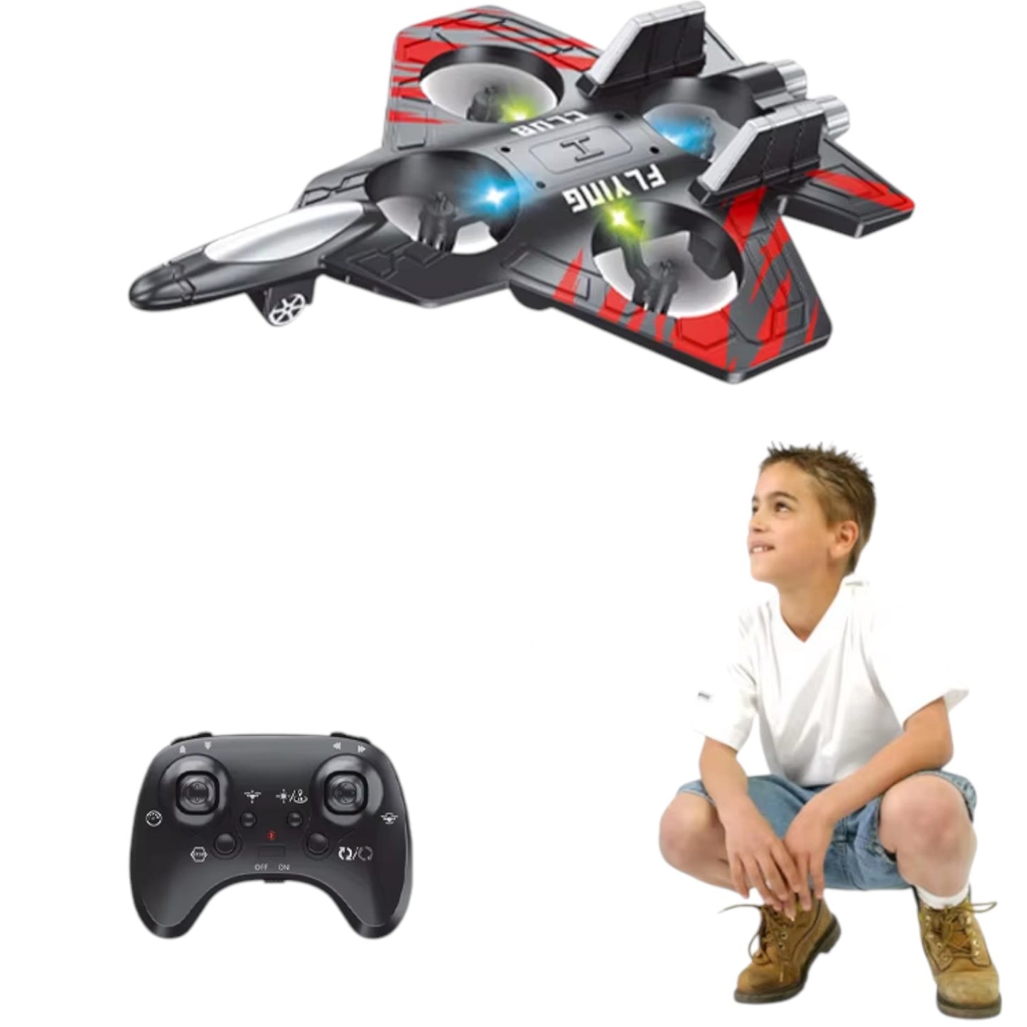 Avión Jet Drone Juguete Volador Control Remoto Recargable