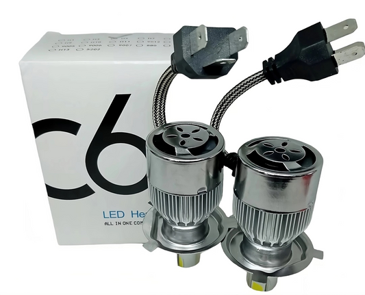 Kit Turbo Luces Ampolletas Led Blanca H4 Focos C6 36W