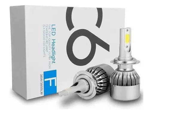 Kit Turbo Focos Ampolleta Led H7 36W C6 Luz Blanca 3800LM