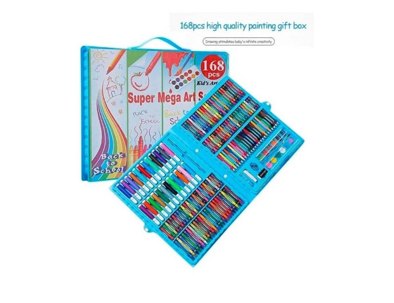 Set Maleta Arte 168 Piezas Lápices Pintura Colorear Dibujar