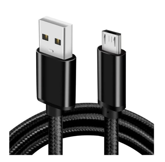 Cable De Datos Estilo Tejido Negro Micro Usb A Usb