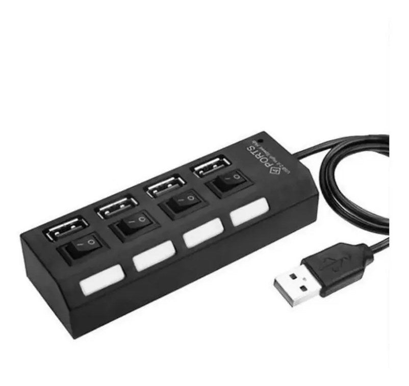 Hub Irm Usb 4 Puertos Independientes Con Interruptor Y Led