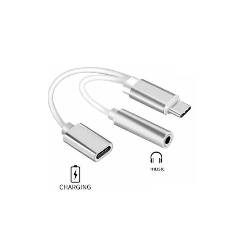 Adaptador Otg 2 En 1 Usb C A 3.5 Mm Aux Usb C Audio Y Carga