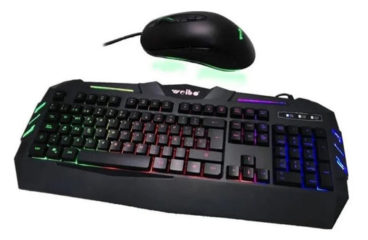 Kit Teclado Mecanico Y Mouse Dip 7 Botones Gamer Weibo Rgb