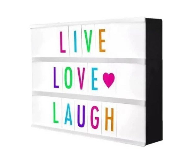 Caja De Luz Led Lightbox A4 Pizarra Con Letras Y Emojis