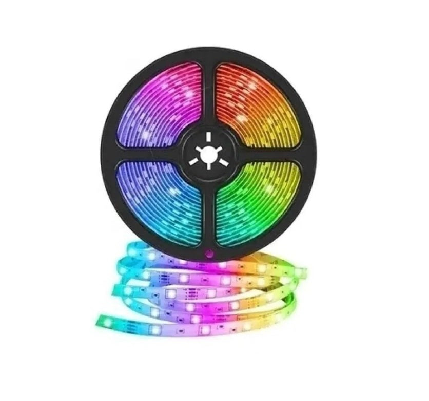 Cinta Tira 180 Led Usb Luces Calida Rgb Botón 8 Modos 3 Mts