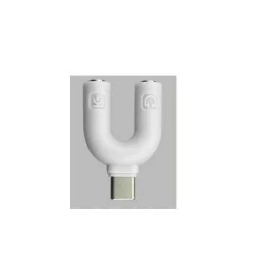 Audio Splitter Usb Tipo C Para Celulares Color Blanco