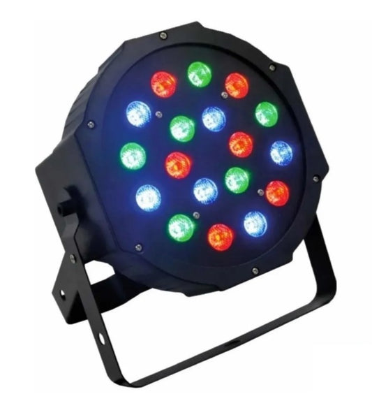 Foco Proyector 18 Led Rgb Fiestas Dj Disco Luces + Control