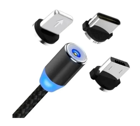 Cable Magnético Usb 3 En 1 Premium 1 Metro Carga Rapida 2.4a