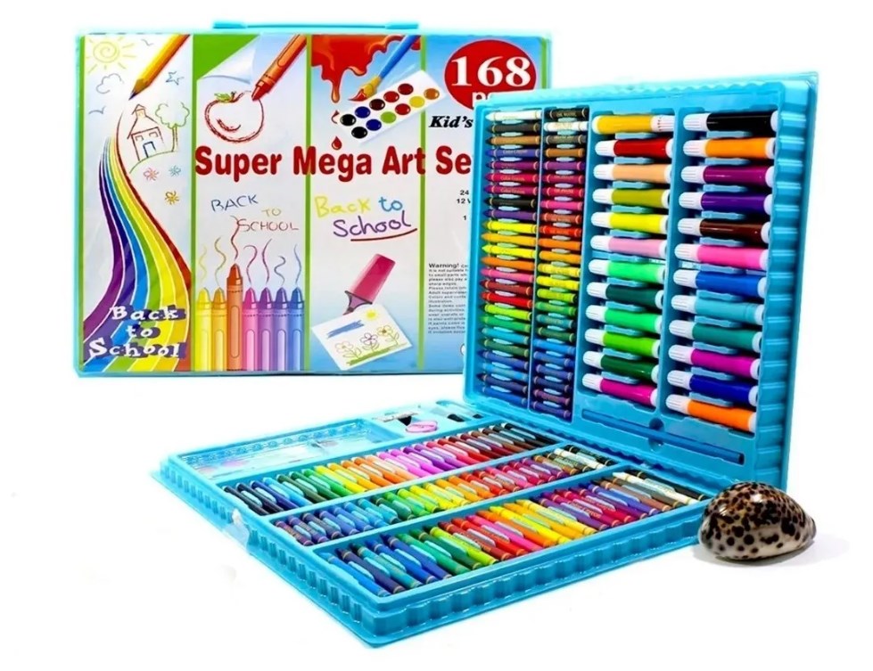 Set Maleta Arte 168 Piezas Lápices Pintura Colorear Dibujar