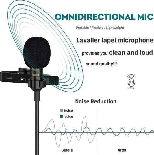 Micrófono condensador lavalier solapa para celulares